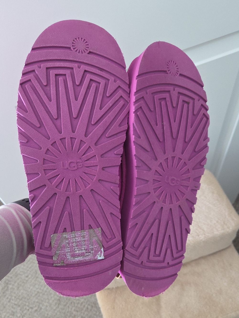 UGG Tazz Genuine Shearling Lined Platform Slipper | Mangosteen | Womens Size 9 - Picture 7 of 13